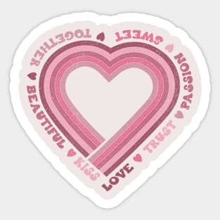 Love heart words Sticker